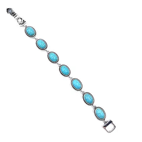 Western Oval Turquoise Bracelet