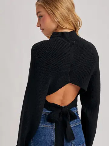 Claire Open Back Tie Sweater