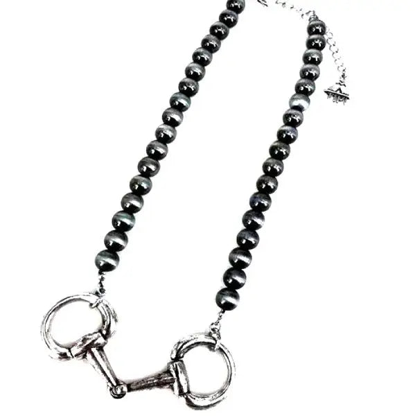 Navajo Pearls with Snaffle Bit Necklace