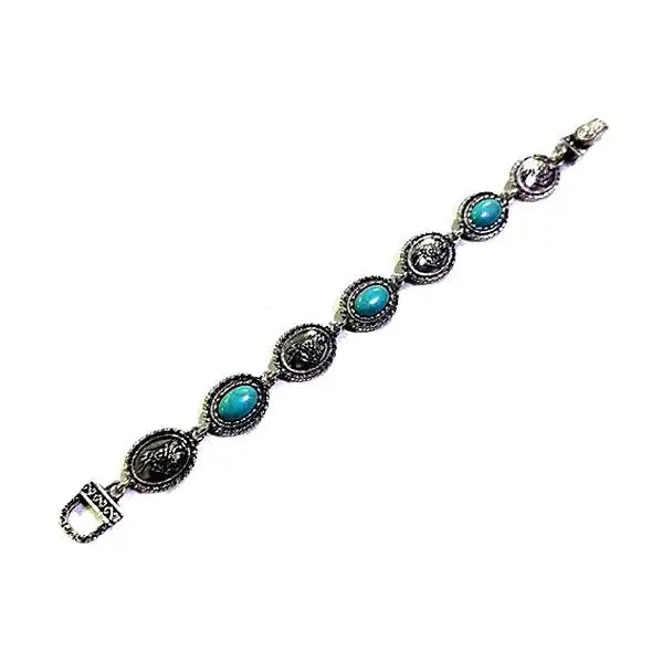 Western Concho and Turquoise Bracelet