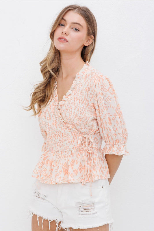 Carmen Aztec Wrap Top