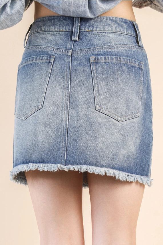 Carter Studded Denim Skirt