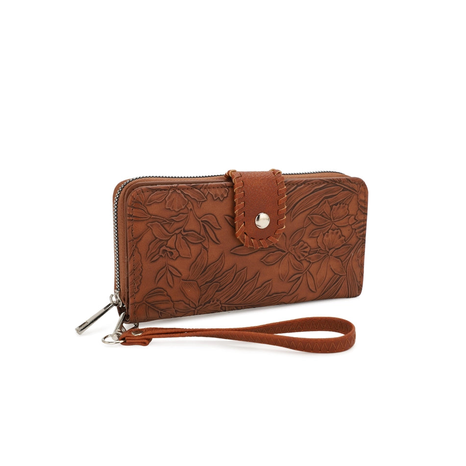 Mia Embossed Wristlet Wallet