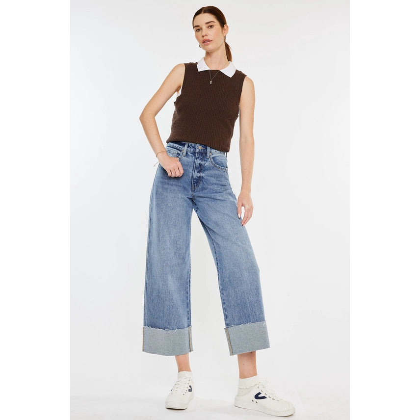Stevie 90's Cropped Cuffed Jeans