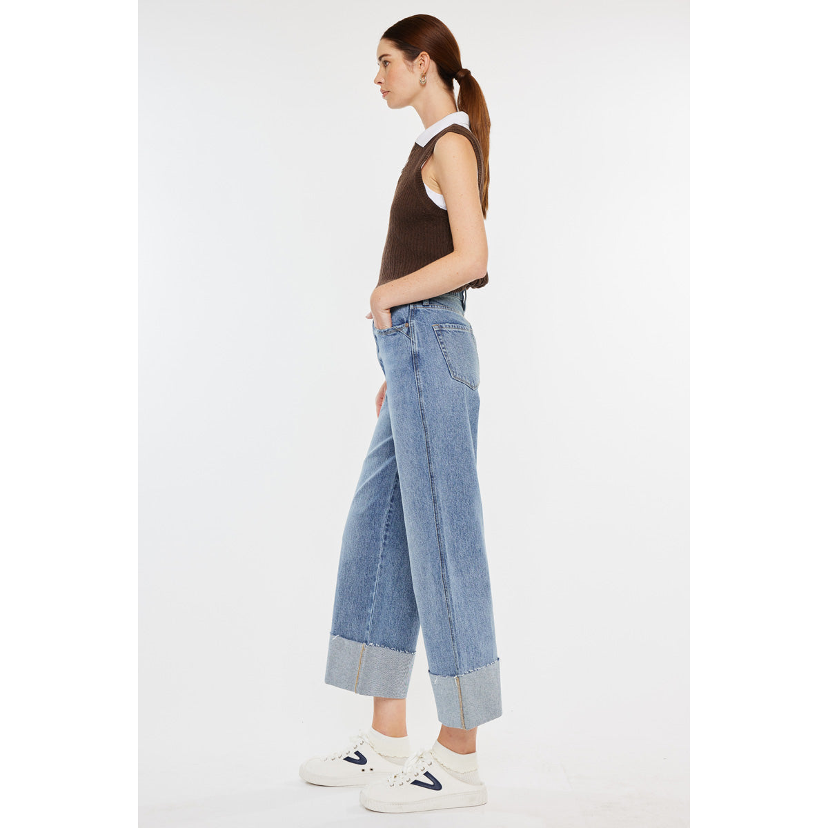 Stevie 90's Cropped Cuffed Jeans