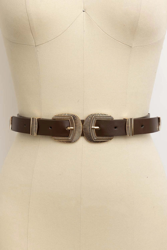 Lainey Double Buckle Western Belt
