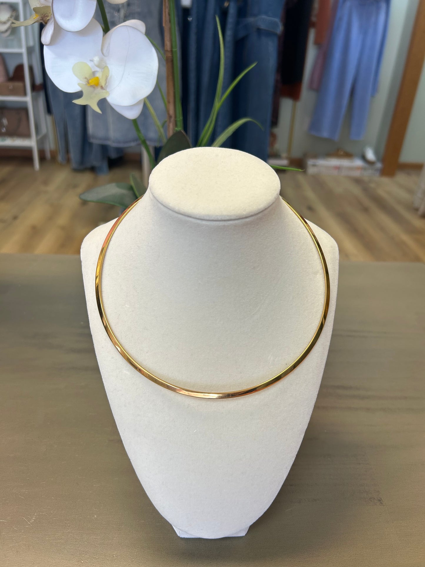 Gold Toned Collar Necklace