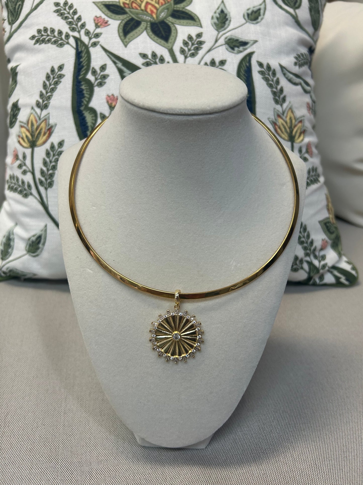 Starburst Medallion with CZ Charm