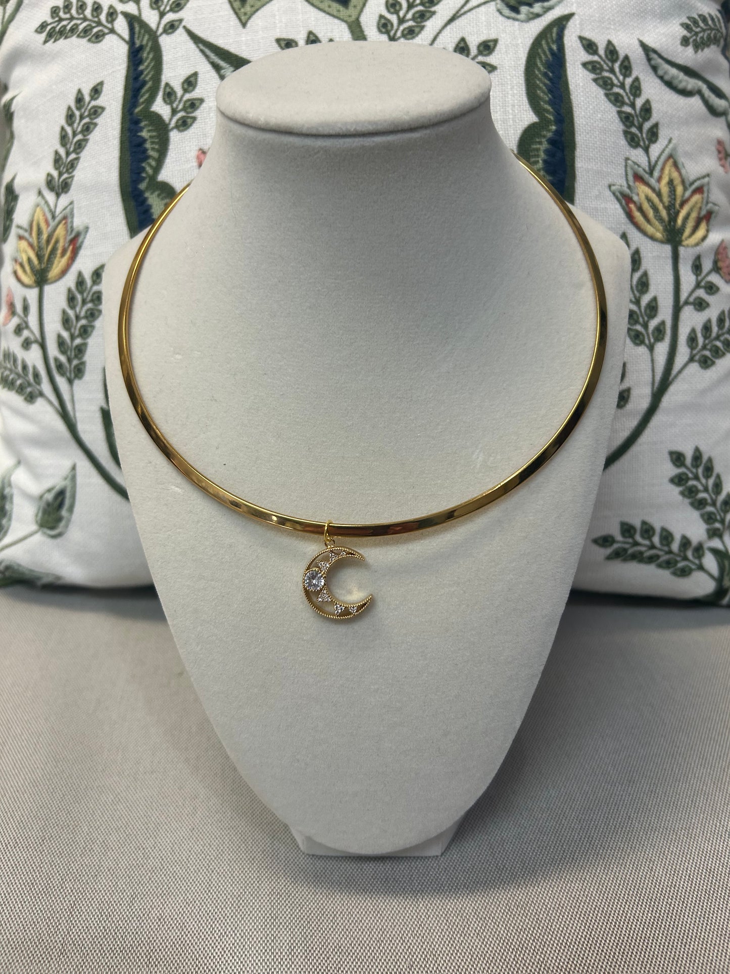 Moon Charm with CZ