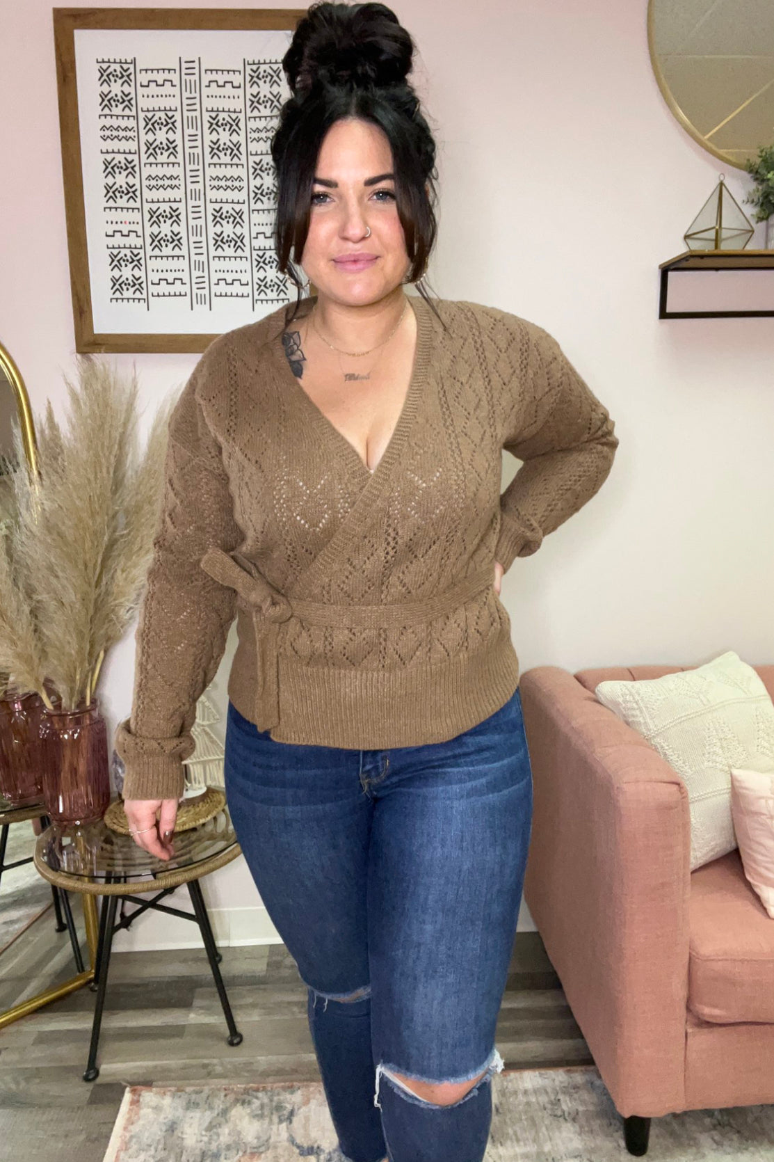 Chestnut Wrap Sweater