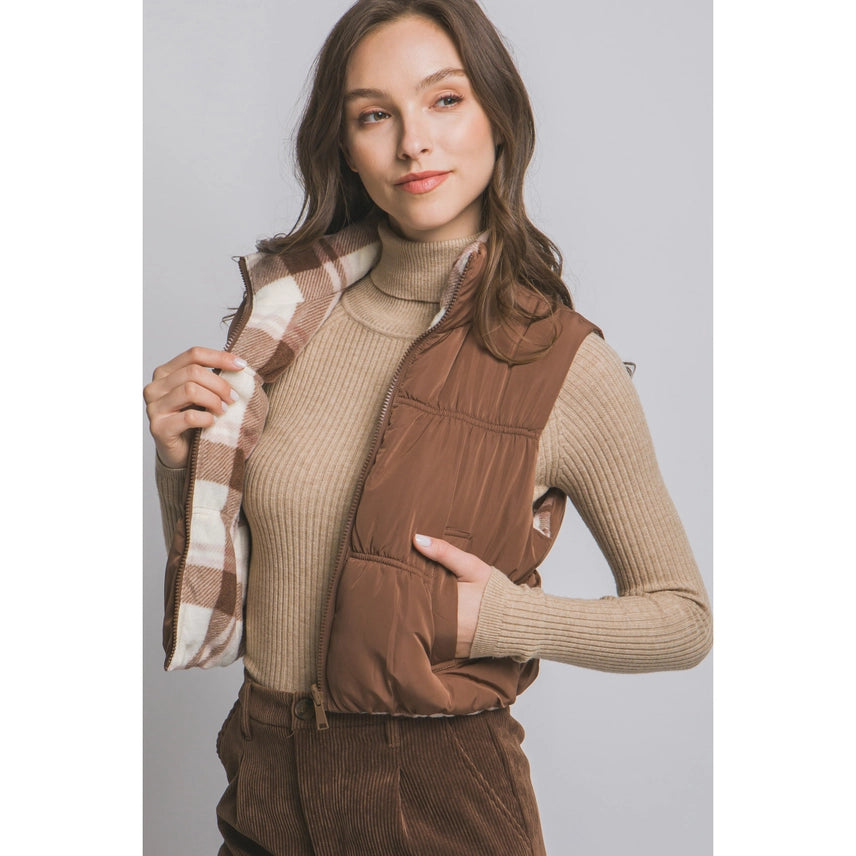 Gabbie Reversable Plaid Vest