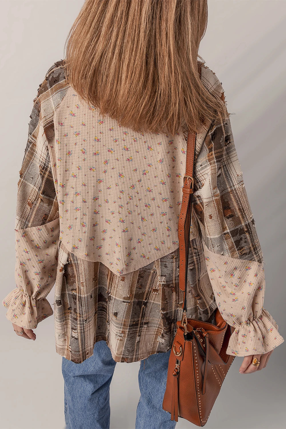Aspen Distressed Plaid  Boho Jacket