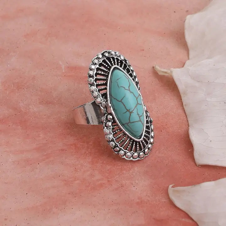 Turquoise Ring or Scarf Bolo