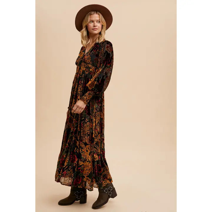 Phoebe Velvet Burnout Maxi Dress