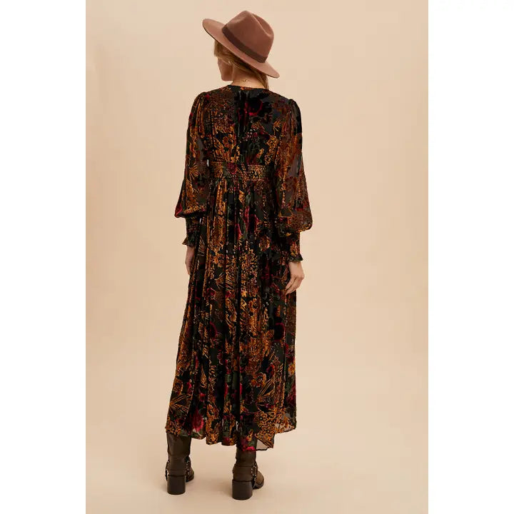 Phoebe Velvet Burnout Maxi Dress