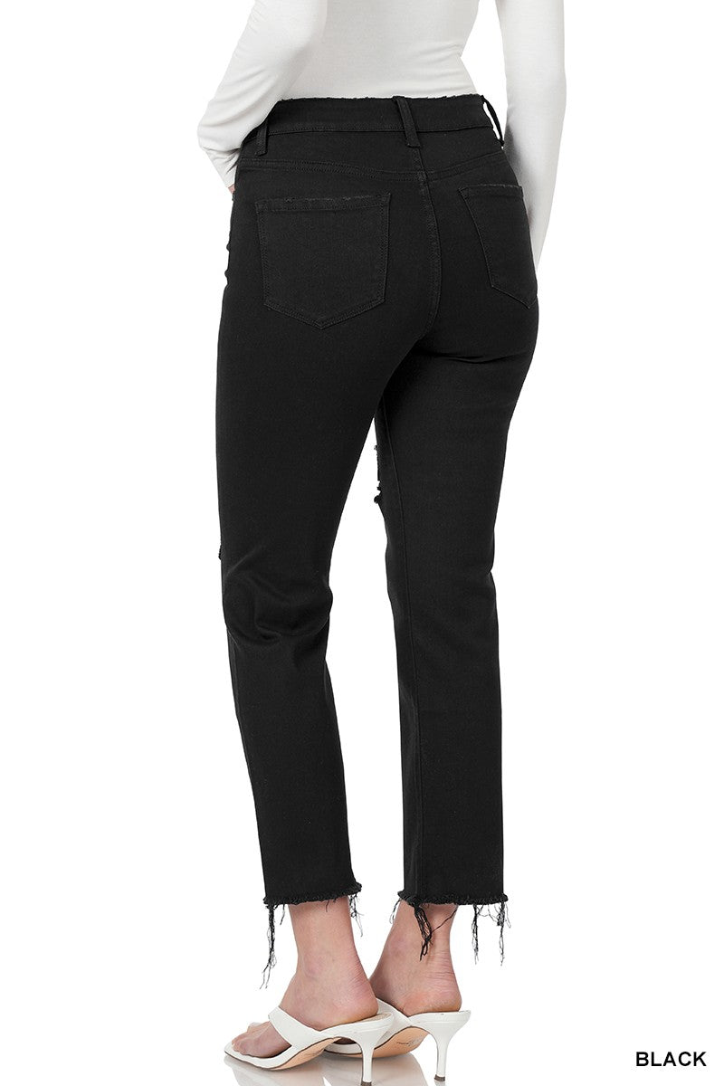 Jasmine Distressed Black Jeans