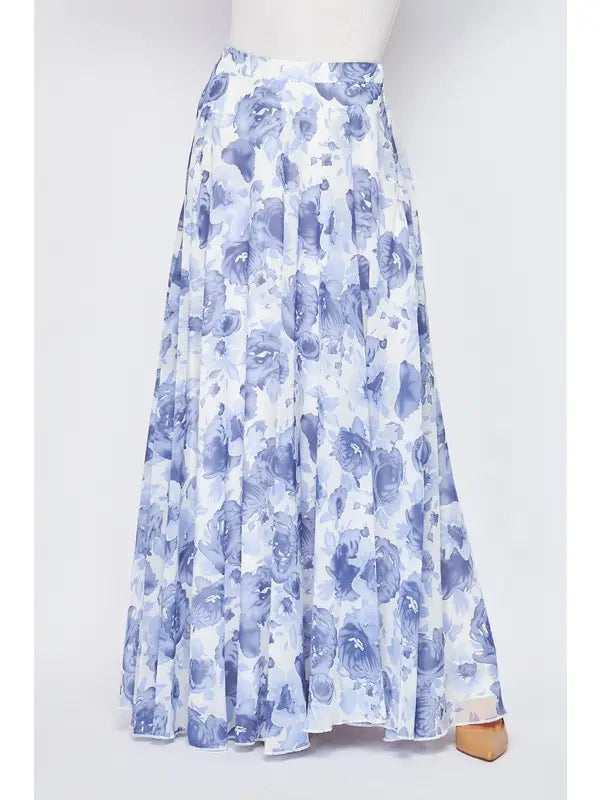 Irene Floral Chiffon Maxi Skirt
