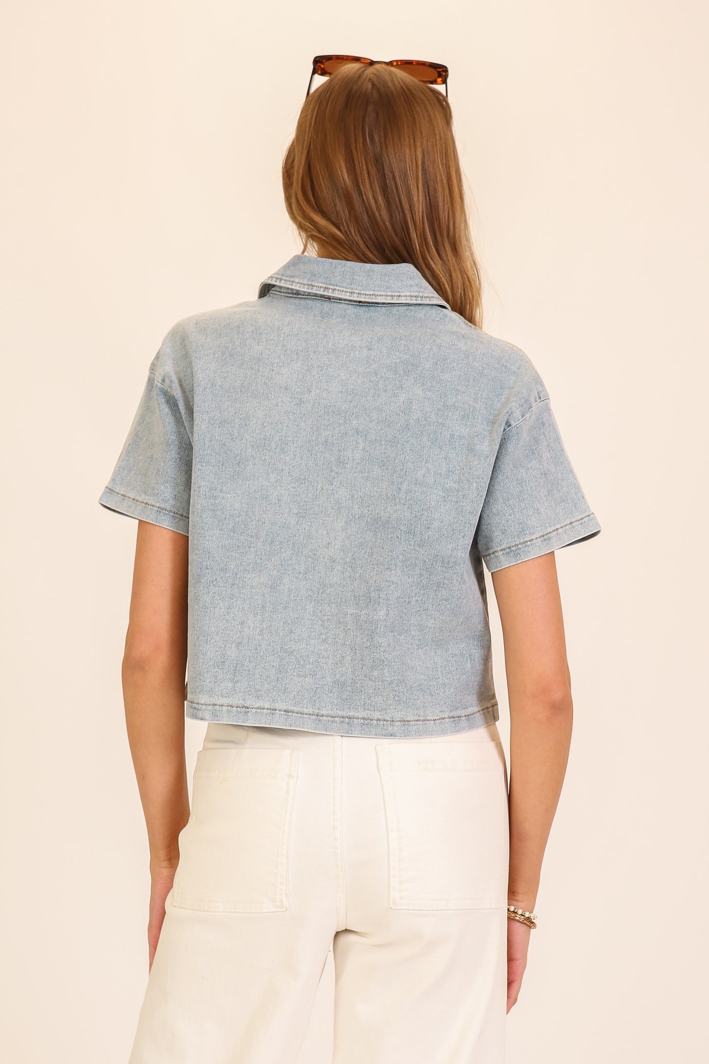 Kerry Cropped Denim Shirt