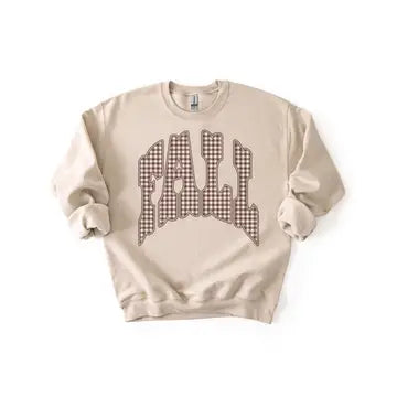 Fall Gingham Sweatshirt