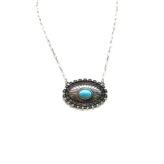 Western Oval Concho Necklace