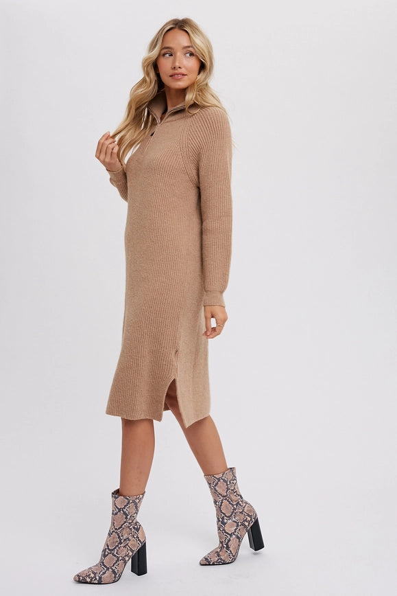 Brynn 1/4 Zip Sweater Dress