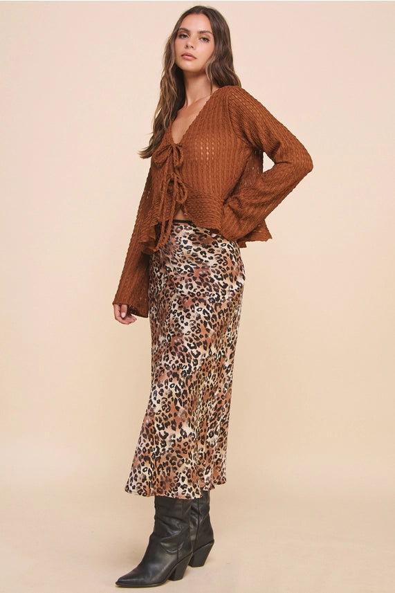 Estelle Slip Skirt in Leopard