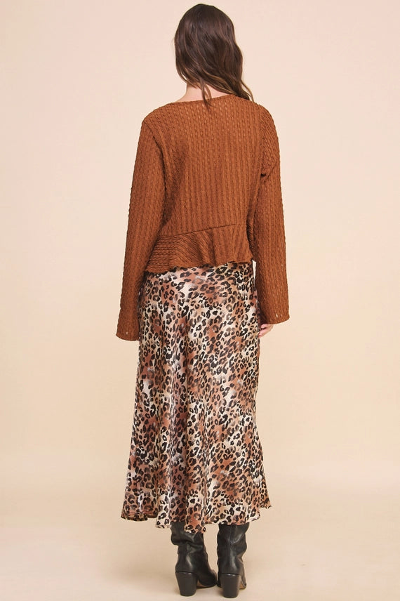Estelle Slip Skirt in Leopard