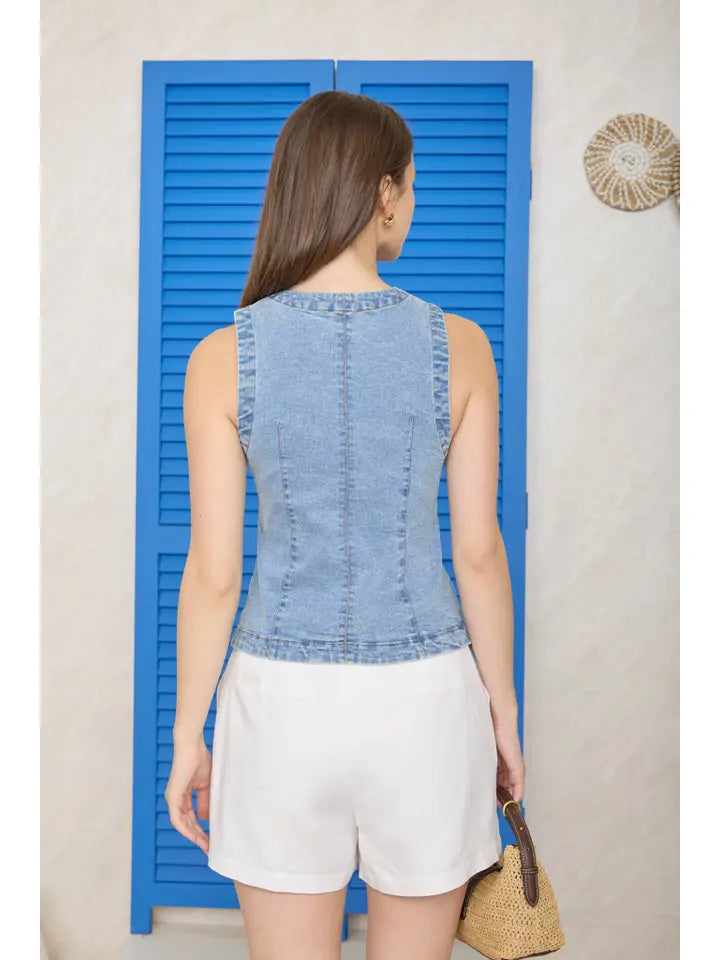 Scottie Denim Vest Top