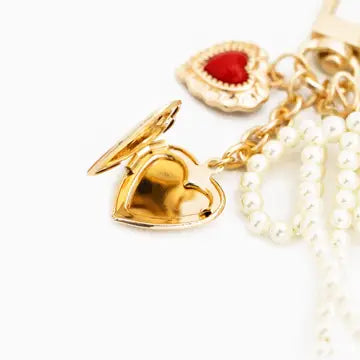 Vintage Bow and Heart Bag Charm