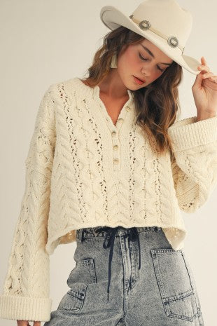 Libby Half Button Sweater