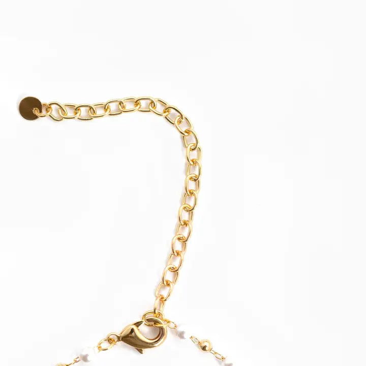 Freshwater Pearl and Symbols Charm Necklace