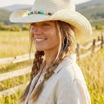 Straw Cowboy Hat with  Band