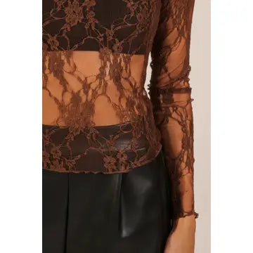 Sammie Sheer Lace Floral Top