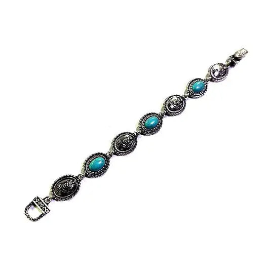 Western Concho and Turquoise Bracelet