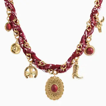 Paisley Scarf Charm Necklace