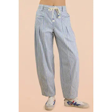 Vivian Striped Barrel Pants