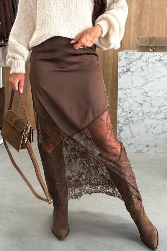Elissa Asymmetrical Lace Skirt