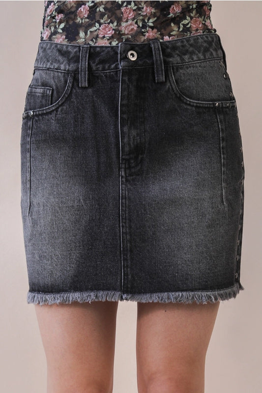 Carter Studded Denim Skirt