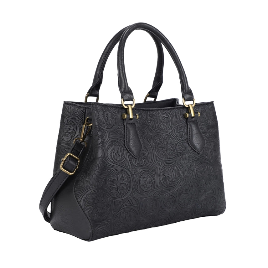 Amy Floral Embossed Satchel
