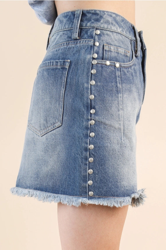 Carter Studded Denim Skirt