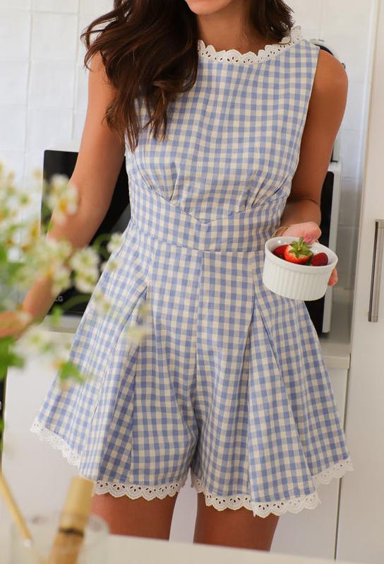 Kimmie Gingham Romper