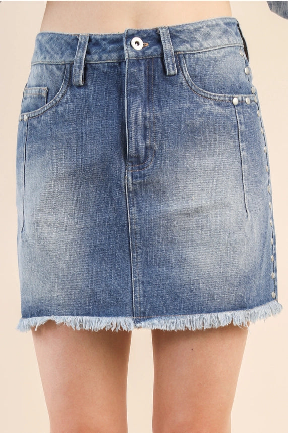 Carter Studded Denim Skirt
