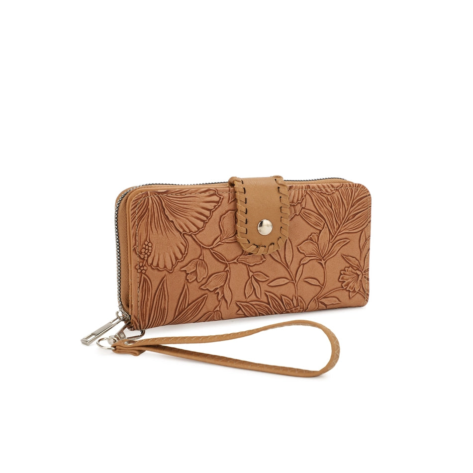 Mia  Embossed Wristlet Wallet