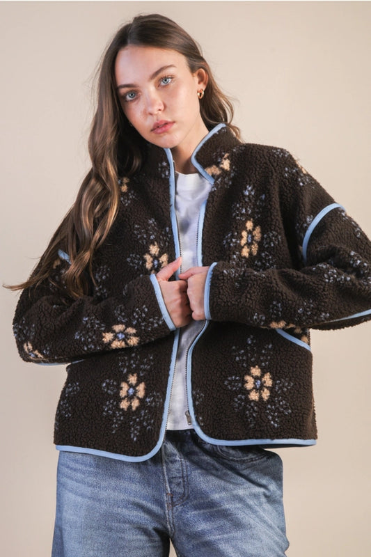 Blair Floral Fleece Jacket