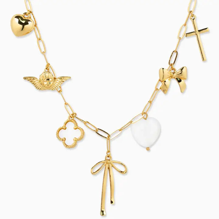 Chunky Bow and More Charm Necklace