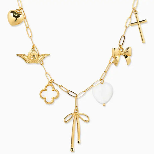 Chunky Bow and More Charm Necklace