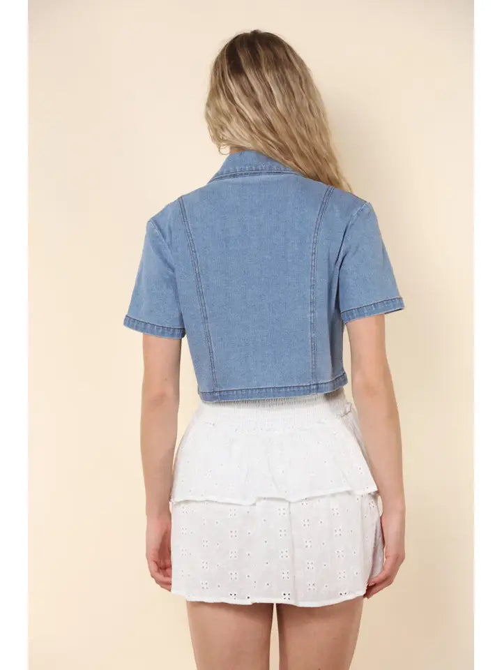 Charlie Cropped Denim Shirt