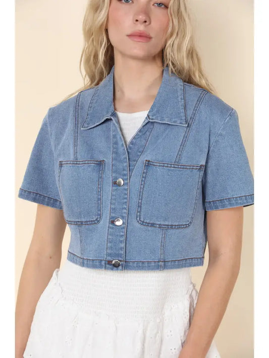 Charlie Cropped Denim Shirt
