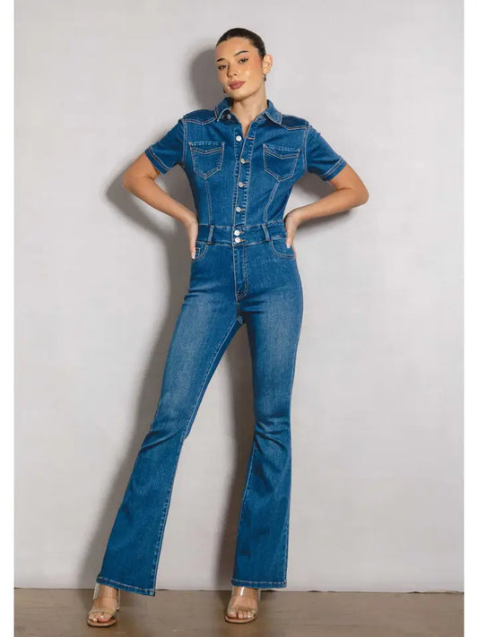 Campbell Bootcut Denim Jumpsuit