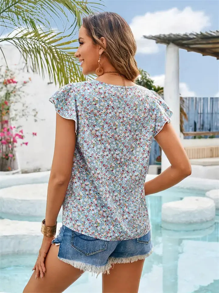 Gloria Flutter Floral Top